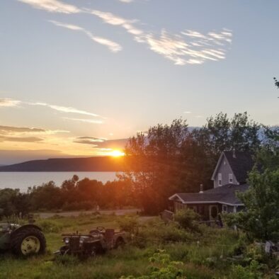 A Cape Breton sunset over the Bras d'Or Lake viewed from the South side of the farm