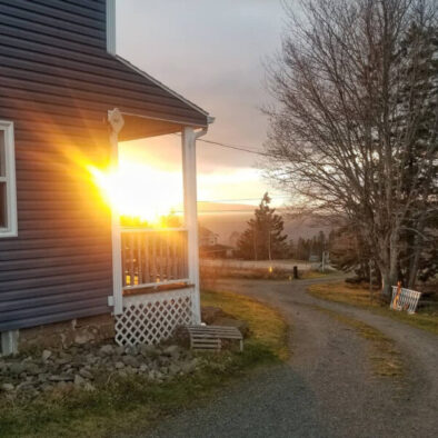 A unique view of the sunset from the laneway.