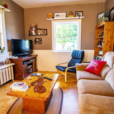 This is an image of the TV sitting area at our Cape Breton Accommodations.
